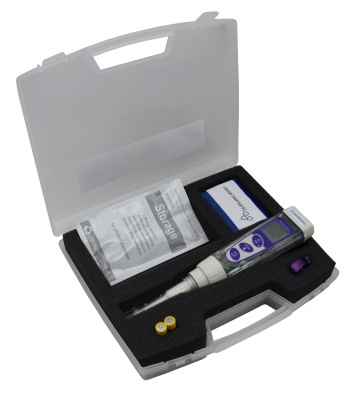 Advanced pH/mV/temp. pocket tester in measuring case – Foodstuffs handhelt tester